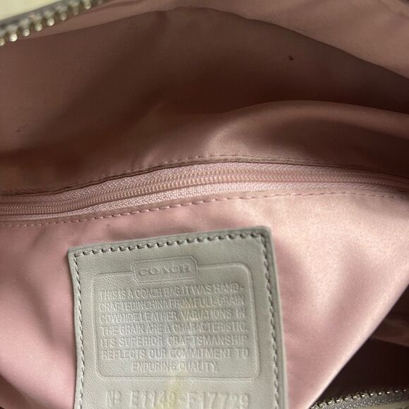 Vintage COACH patent Gray Leather Signature F17729 Tote silver tone hardwares - Picture 8 of 9